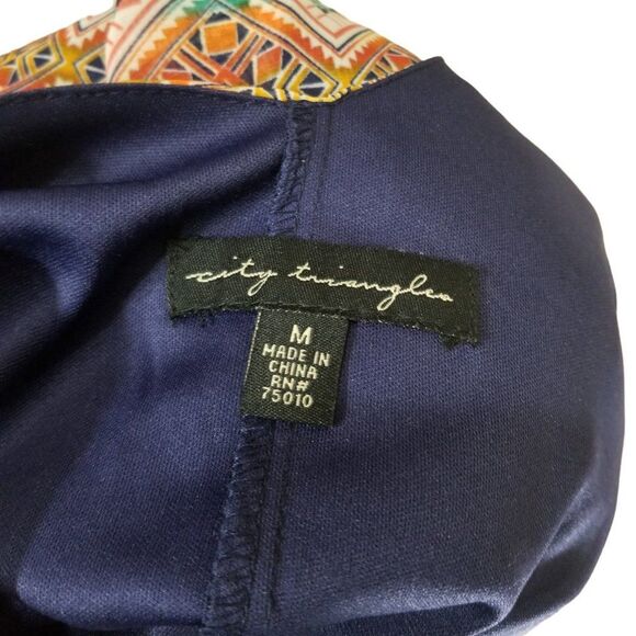 City Triangles Cutout Neckline Multicolor Mixed Stripe Sleeveless Dress M - Picture 5 of 6